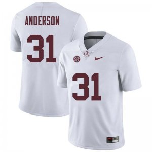 NCAA Men's Alabama Crimson Tide #31 Keaton Anderson Stitched College Nike Authentic White Football Jersey TT17J85DR